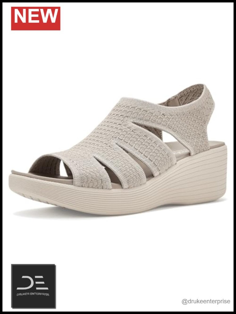 Wedge Sandal Crochet Knit Upper Lightweight Comfort Foam Footbed Machine
